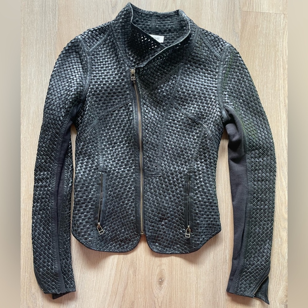 Improvd Woven 100% Genuine Leather Jacket Size XS - Picture 10 of 14